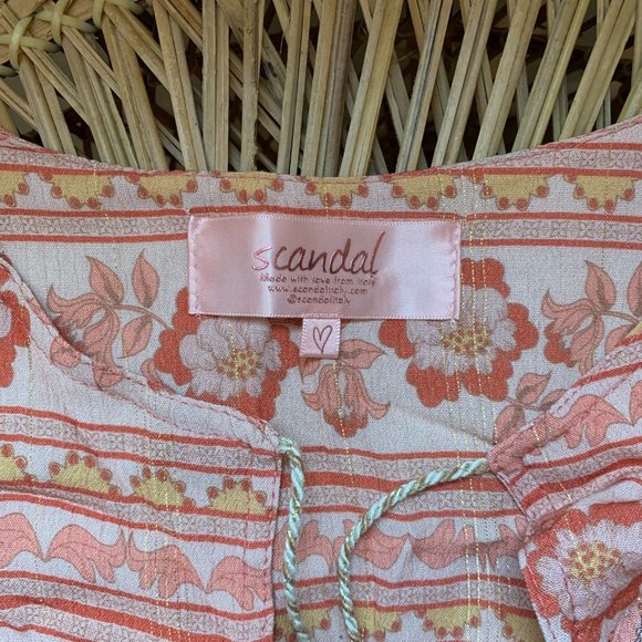 Scandal Italy Womens Peasant Blouse - Modern Boho Chic Top - Picture 2 of 10